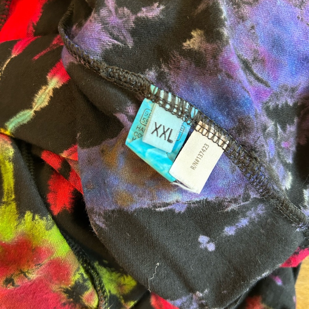 Boho Indy Artsy Flowy Kimono Cardigan Vibrant multicolor Tie Dye  XXL - Picture 13 of 13
